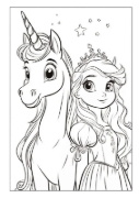 Buchcover und Innenansicht für das Buch: Einhorn Malbuch für Mädchen ab 6 Jahren