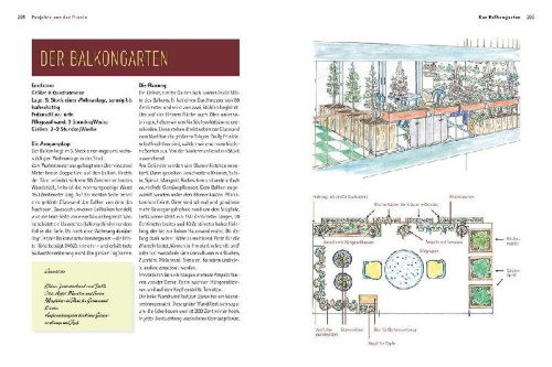 Buchcover und Innenansicht für das Buch: Biogärten gestalten