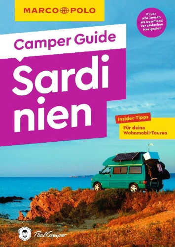 Buchcover und Innenansicht für das Buch: MARCO POLO Camper Guide Sardinien