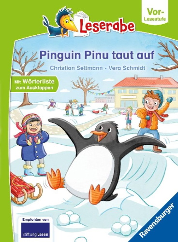 Buchcover und Innenansicht für das Buch: Leserabe Vor-Lesestufe - Pinguin Pinu taut auf