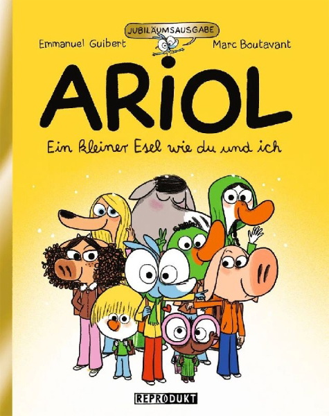 Buchcover und Innenansicht für das Buch: Ariol Jubiläumsausgabe