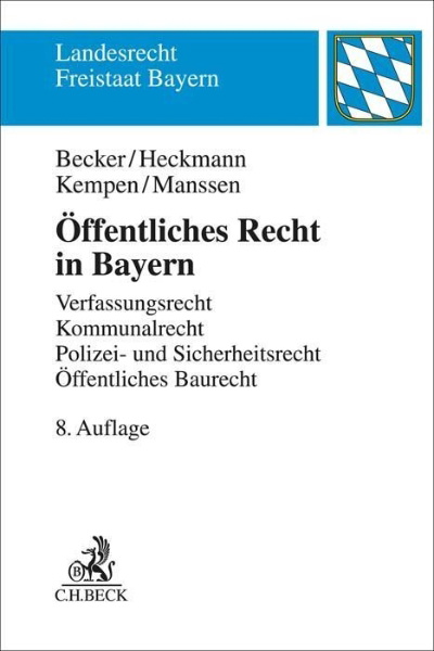 Buchcover und Innenansicht für das Buch: Öffentliches Recht in Bayern
