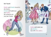 Buchcover und Innenansicht für das Buch: Barbie Princess Adventure: Prinzessin für einen Tag - Erstlesebuch zum Lesenlernen