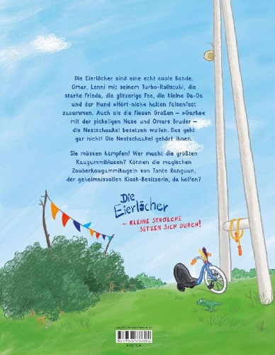 Buchcover und Innenansicht für das Buch: Wir Eierlöcher ... und die Nestschaukel gehört uns!