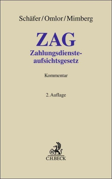 Buchcover und Innenansicht für das Buch: Zahlungsdiensteaufsichtsgesetz. ZAG