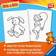 Buchcover und Innenansicht für das Buch: Spiel & Spaß - Mein allererster Malblock: Spielzeug