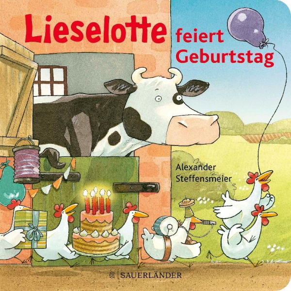 Buchcover und Innenansicht für das Buch: Lieselotte feiert Geburtstag