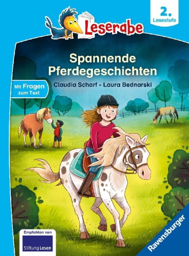 Buchcover und Innenansicht für das Buch: Leserabe 2. Lesestufe - Spannende Pferdegeschichten