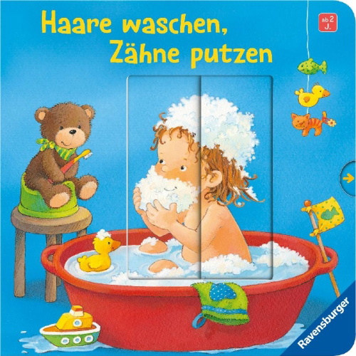 Buchcover und Innenansicht für das Buch: Haare waschen, Zähne putzen