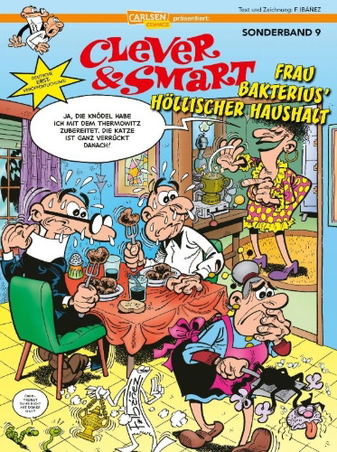 Buchcover und Innenansicht für das Buch: Mortadelo y Filemon: Miseria la bacteria