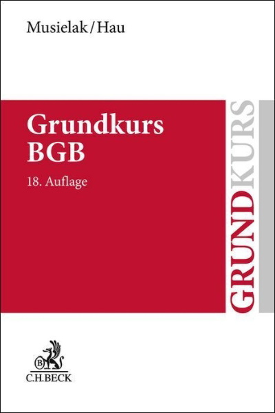 Buchcover und Innenansicht für das Buch: Grundkurs BGB