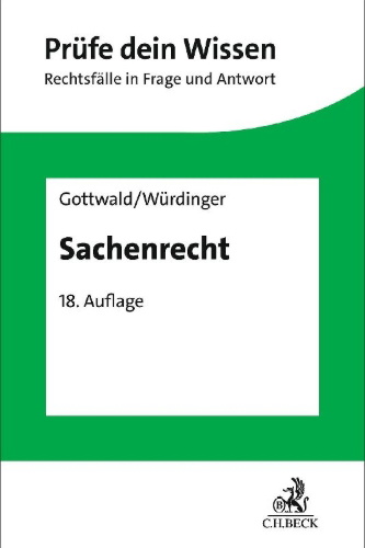 Buchcover und Innenansicht für das Buch: Sachenrecht