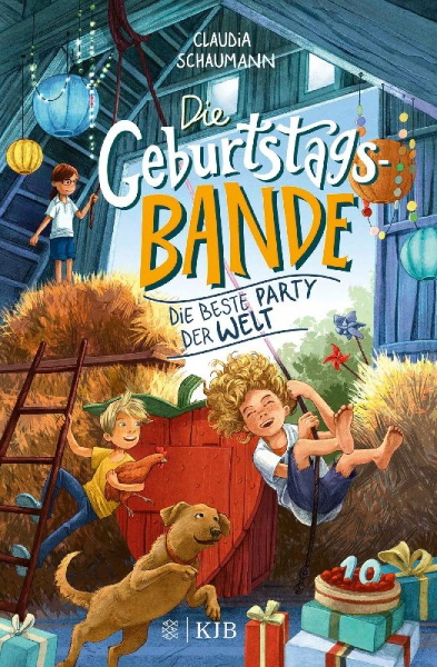 Buchcover und Innenansicht für das Buch: Die Geburtstagsbande. Die beste Party der Welt