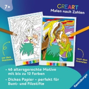 Buchcover und Innenansicht für das Buch: CreArt Malen nach Zahlen ab 7: Pferdeträume