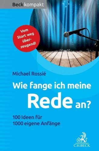 Buchcover und Innenansicht für das Buch: Wie fange ich meine Rede an?