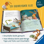 Buchcover und Innenansicht für das Buch: Hase Hibiskus und die (K)Einschlafparty