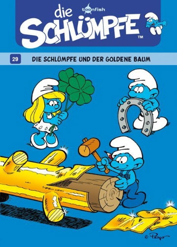 Buchcover und Innenansicht für das Buch: Die Schlümpfe 29. Die Schlümpfe und der goldene Baum