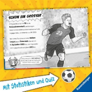 Buchcover und Innenansicht für das Buch: Fußball-Stars - Alles über Haaland. Vom Fußball-Talent zum Megastar