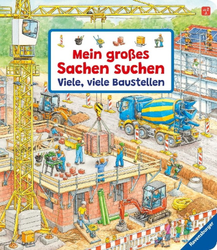 Buchcover und Innenansicht für das Buch: Mein großes Sachen suchen: Viele, viele Baustellen