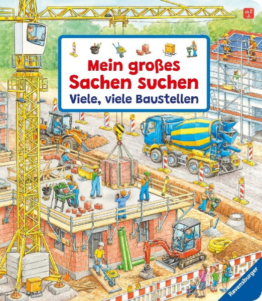 Buchcover und Innenansicht für das Buch: Mein großes Sachen suchen: Viele, viele Baustellen
