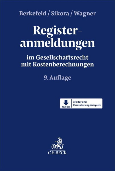 Buchcover und Innenansicht für das Buch: Registeranmeldungen