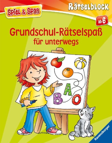 Buchcover und Innenansicht für das Buch: Spiel & Spaß - Grundschul-Rätselspaß für unterwegs