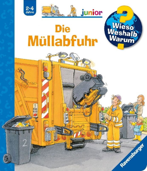 Buchcover und Innenansicht für das Buch: Wieso? Weshalb? Warum? junior, Band 16: Die Müllabfuhr
