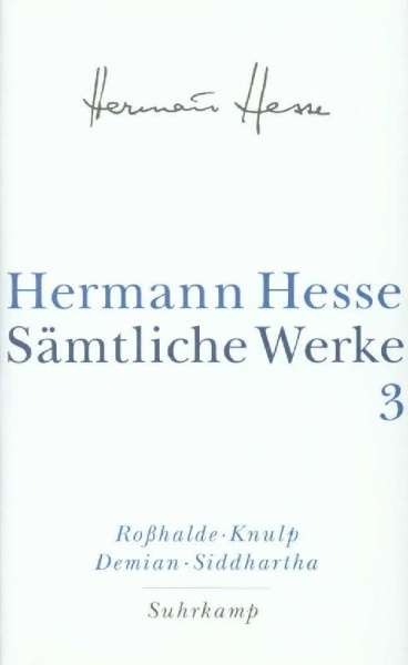 Buchcover und Innenansicht für das Buch: Roßhalde. Knulp. Demian. Siddhartha