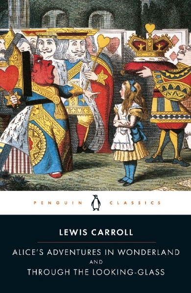 Buchcover und Innenansicht für das Buch: Alice's Adventures in Wonderland and Through the Looking Glass