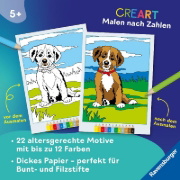Buchcover und Innenansicht für das Buch: CreArt Malen nach Zahlen ab 5: Tierkinder