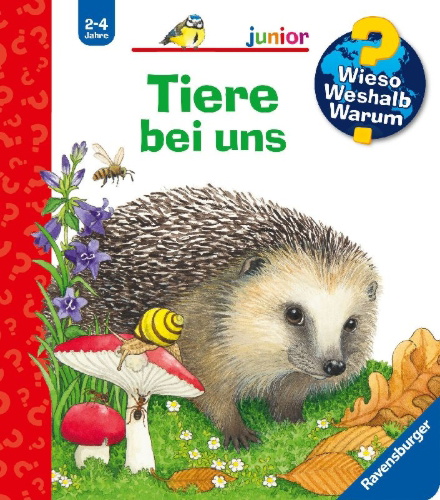 Buchcover und Innenansicht für das Buch: Wieso? Weshalb? Warum? junior, Band 33: Tiere bei uns