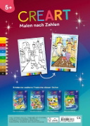 Buchcover und Innenansicht für das Buch: CreArt Malen nach Zahlen ab 5 Zauberpapier - Abenteuer