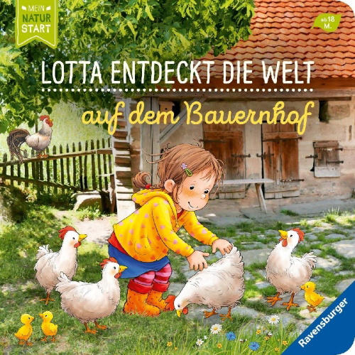 Buchcover und Innenansicht für das Buch: Lotta entdeckt die Welt: Auf dem Bauernhof