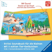 Buchcover und Innenansicht für das Buch: Hör mal hin - Wer brüllt hier? Im Zoo