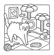 Buchcover und Innenansicht für das Buch: Cozy Coloring - Naughty Cats