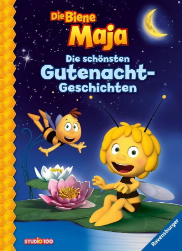Buchcover und Innenansicht für das Buch: Die Biene Maja: Die schönsten Gutenachtgeschichten