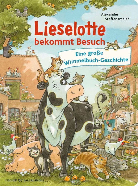 Buchcover und Innenansicht für das Buch: Lieselotte bekommt Besuch