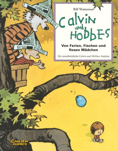 Buchcover und Innenansicht für das Buch: Calvin & Hobbes - Von Ferien, Fischen und fiesen Mädchen - Sammelband 03