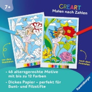 Buchcover und Innenansicht für das Buch: CreArt Malen nach Zahlen ab 7: Feen, Elfen, Meerjungfrauen