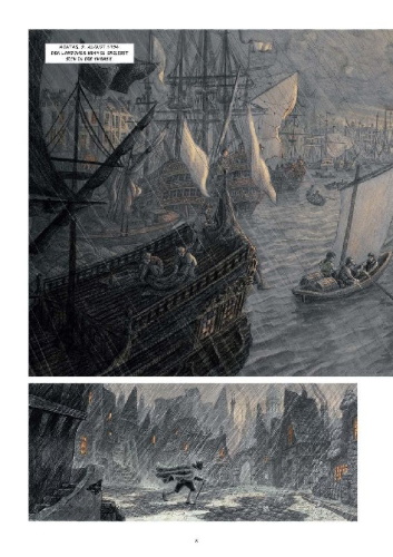 Buchcover und Innenansicht für das Buch: Gullivers Reisen: Von Laputa nach Japan (Graphic Novel)