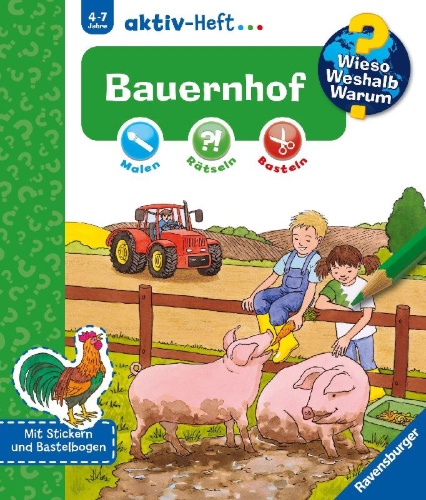 Buchcover und Innenansicht für das Buch: Wieso? Weshalb? Warum? aktiv-Heft: Bauernhof