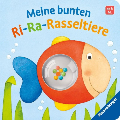 Buchcover und Innenansicht für das Buch: Meine bunten Ri-Ra-Rasseltiere