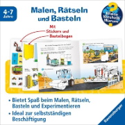 Buchcover und Innenansicht für das Buch: Wieso? Weshalb? Warum? aktiv-Heft: Fahrzeuge auf der Baustelle