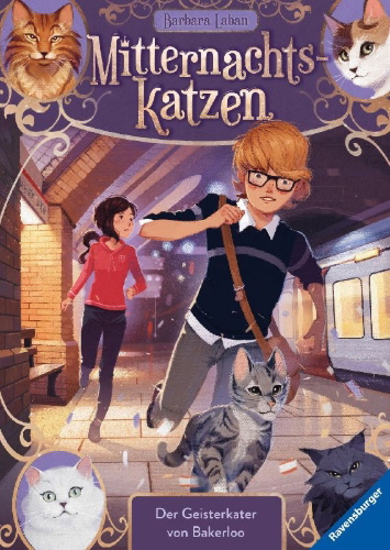 Buchcover und Innenansicht für das Buch: Mitternachtskatzen, Band 4: Der Geisterkater von Bakerloo
