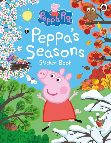 Buchcover und Innenansicht für das Buch: Peppa Pig: Peppa's Seasons Sticker Book