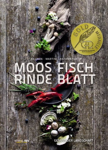 Buchcover und Innenansicht für das Buch: Moos. Fisch. Rinde. Blatt