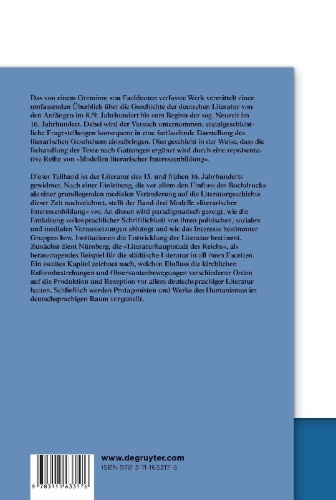 Buchcover und Innenansicht für das Buch: Die Literatur des 15. und frühen 16. Jahrhunderts