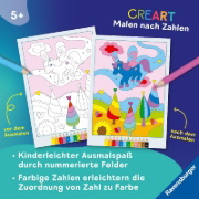 Buchcover und Innenansicht für das Buch: CreArt Malen nach Zahlen ab 5: Regenbogenland