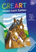 Buchcover und Innenansicht für das Buch: CreArt Malen nach Zahlen ab 7: Pferde