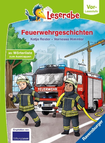 Buchcover und Innenansicht für das Buch: Leserabe - Vor-Lesestufe - Feuerwehrgeschichten